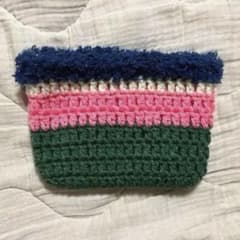 ハンドメイド ニットポーチ A6サイズ - メルカリ