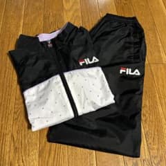 ウインドブレーカー上下　女の子　FILA 黒白水玉　上下150のサムネイル