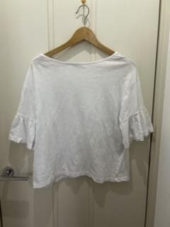 ZARA フリルスリーブ Tシャツ ホワイト Sのサムネイル