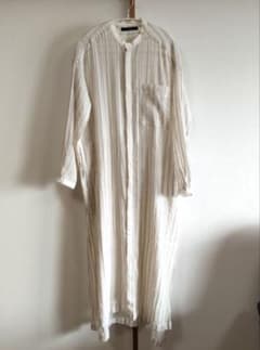 Johnbull コットンシルク ストライプ柄 ロングシャツワンピースのサムネイル