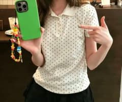 SHEIN ドッ卜 ポロシャツ Mのサムネイル
