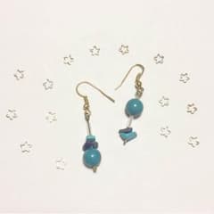 *.+非対称なターコイズピアスのサムネイル