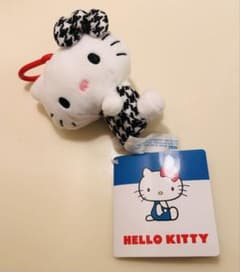 サンリオ ハローキティ カラビナ付マスコット ぬいぐるみ 千鳥格子柄