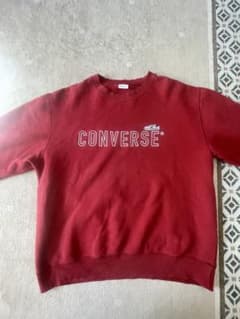 CONVERSE メンズ クルーネック スウェット レッド LLのサムネイル