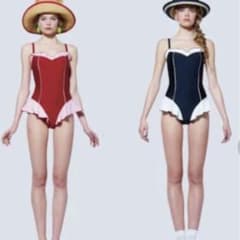 新品】PAMEO POSE パメオポーズ レッド フリル 水着 プール 海水浴