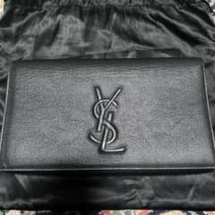 サンローラン　YSL 黒 レザークラッチバッグのサムネイル