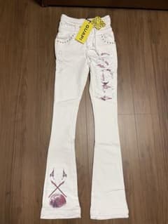新品】 guapi スキニーフレア スウェットパンツ ホワイト サイズ28 