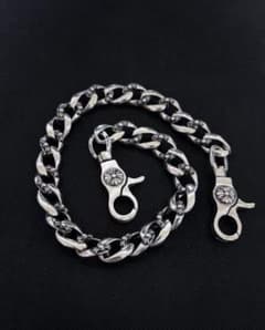 ウォレットチェーン ファンシー ダブルクリップ シルバー925 ネックレス ウォレットチェーン ファンシー ネックレス ダブルクリップ シルバー