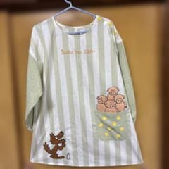 ストライプ柄エプロン 豚とオオカミデザインのサムネイル