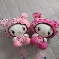 パンダ ハローキティ レディなヒョウ柄 BIGぬいぐるみ キティ ぬいぐるみ パンダハローキティ レディなヒョウ柄BIGぬいぐるみ 全2種セット