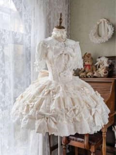 ホワイト ロリータドレス フリル ワンピース ジャンスカ 白 ハロウィン 仮装 ホワイト ロリータドレス フリル ワンピース ジャンスカ 白 ハロウィン