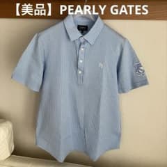 美品】PEARLY GATES 半袖シャツ ストライプ柄 サイズ5 - メルカリ