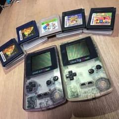 GAME BOY COLOR 2機！カセット5枚！通信ケーブル！動作確認済みのサムネイル