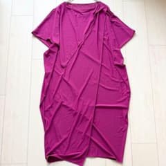 美品✨メゾンマルジェラ 半袖ドレープロングワンピース マゼンタピンク 38 美品✨メゾンマルジェラ 半袖ドレープロングワンピース マゼンタピンク