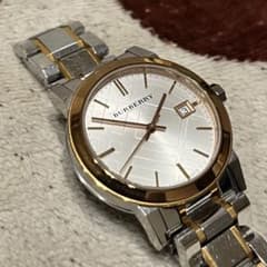 電池交換済み バーバリー 腕時計 コンビ ノバチェック デイト | Mercari