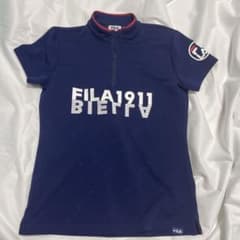 FILA GOLF レディース ハーフジップ 半袖シャツ ネイビー Mのサムネイル