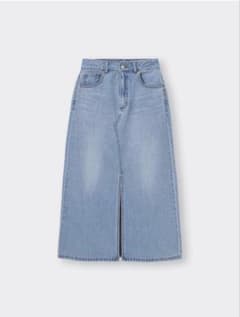 【美品】GU デニムフロントスリットロングスカートのサムネイル