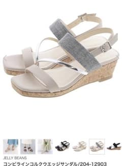 コンビラインコルクウエッジサンダル