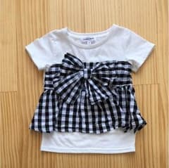 グローバルワーク キッズ リボンビスチェレイヤー半袖 Tシャツのサムネイル