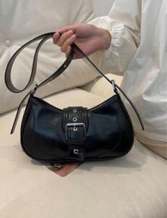 ブラック バケット型ショルダーバッグのサムネイル