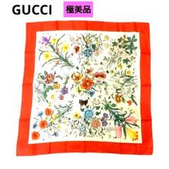 美品　GUCCI　グッチ　スカーフ　ブルーム　花柄　桜 売り切り！GUCCI Blooms グッチ ブルームス シルク100% カレ90