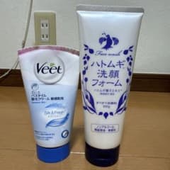 Veet Silk & Fresh 脱毛クリームとハトムギ洗顔フォームセットのサムネイル
