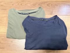 ユニクロ+J Tシャツ サイズS 2枚セット カーキ、ネイビー スーピマコットン