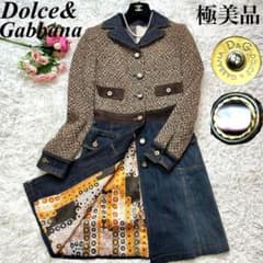 極美品♡Dolce&Gabbana ツイードデニムミックスコート スエード Mのサムネイル