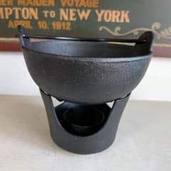 ​【当時物】南部鉄器 ホカホカセット 一人用 卓上いろり鍋 五徳 コンロ