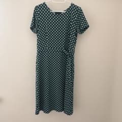 Talbots 幾何学模様　レトロ　みどり　ワンピースのサムネイル