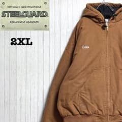 STEELGUARD ダック地 アクティブジャケット 中綿 刺繍 ブラウン2XL