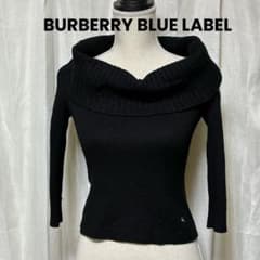 バーバリーブルーレーベル ウール100% ニット ブラック ホースロゴ刺繍