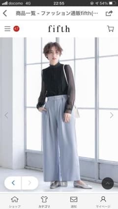 ベルト付カラータックワイドパンツのサムネイル