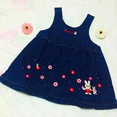 【美品】今日だけ特別価格♡♡ミキハウス デニムワンピースのサムネイル