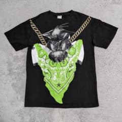 希少・XL　LOT29 LUXE Tシャツ B系 Y2K バンダナ チェーン 黒