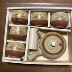 陶器製急須と茶碗、湯呑み5個セット 茶器セット 急須 湯呑み 5客（58） - メルカリ