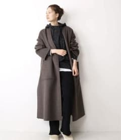 ハミルトンリバーシブルコート プラージュ ノーカラーコート　美品のサムネイル