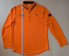 （美品）プーマ 長袖 ハーフジップ ポロシャツ Lサイズ オレンジのサムネイル