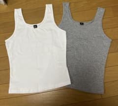 SHEINタンクトップ 2枚セット ホワイト グレー XSのサムネイル
