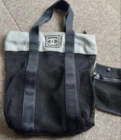 CHANEL スポーツライン メッシュ トートバッグ正規品シリアルシール 