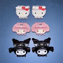 サンリオ ヘアクリップ 6個セット ハローキティ マイメロ クロミのサムネイル