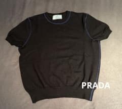 PRADA 三角ロゴ 半袖ニット 黒のサムネイル
