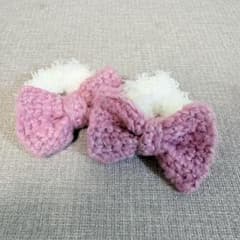 ♡ハンドメイド 手編み ベビーリボンシュシュ♡2個セットのサムネイル