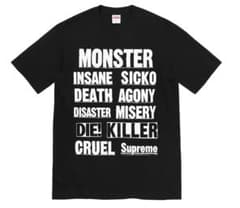 Supreme プリント Tシャツ ブラックのサムネイル