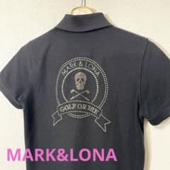 MARK&LONA マーク&ロナ スカル ラインストーンポロシャツ S ゴルフ