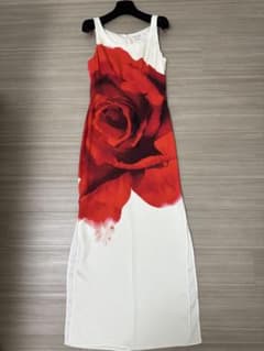 Alexander McQueen ローズ ストラップドレス シルク - メルカリ