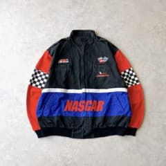 90s NASCAR レーシングジャケット ブラック/レッド/ブルー ナスカー 
