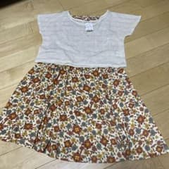 ディップドロップス 花柄ワンピース バックリボン セットアップ 重ね着 レトロのサムネイル
