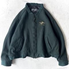 90s USA製 スポーツマスターウール 短丈 刺繍 ジップアップ ブルゾン 緑 90s USA製 スポーツマスターウール 短丈 刺繍 ジップアップ ブルゾン