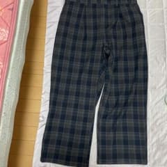 しまむら ネイビー系チェック柄カジュアルパンツ 3Lのサムネイル
